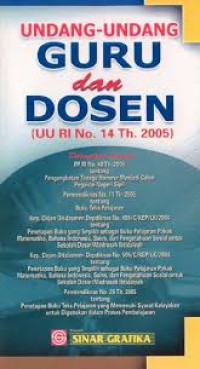 Image of Undang-undang guru dan dosen (uu ri no. 14 th. 2005)